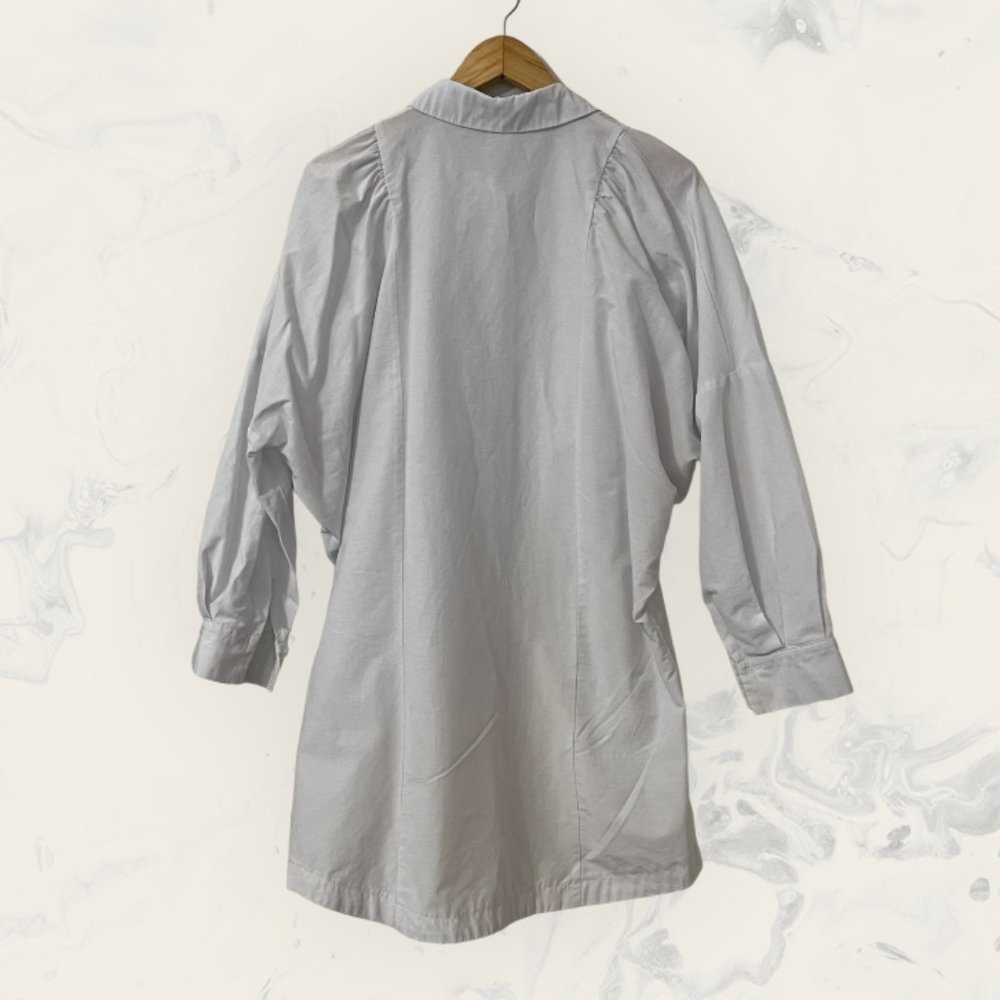 Topshop Women's Shirt Dress Button Down Long Sleeve Size 8 White - Picture 2 of 10